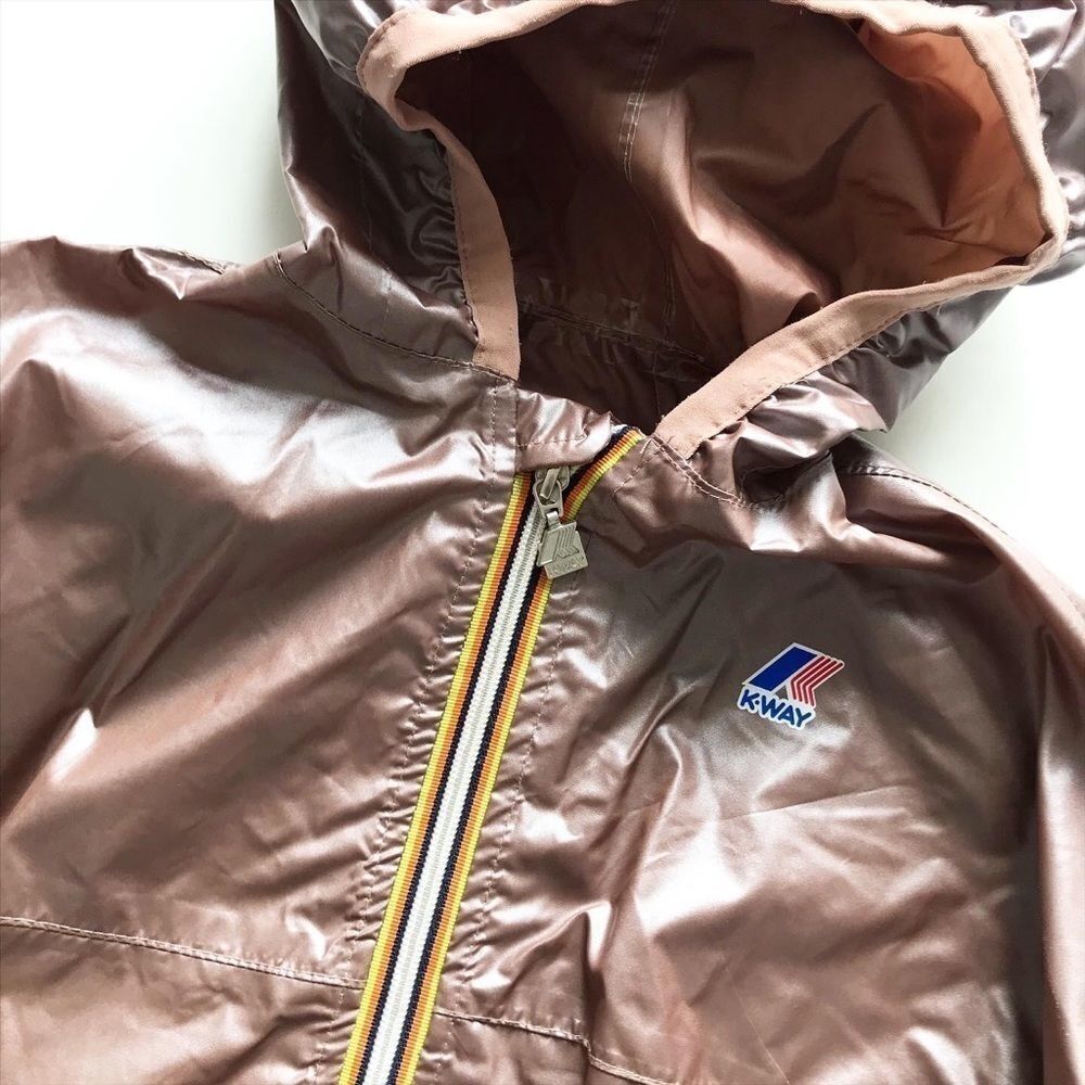 Kway Kids Klassic  iridescent bronze hooded Windbreaker jacket  4Y - Picture 2 of 7
